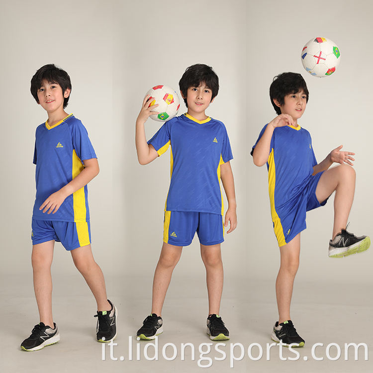 Uniforme da calcio da calcio a manica corta all'ingrosso set sport football maglia per bambini